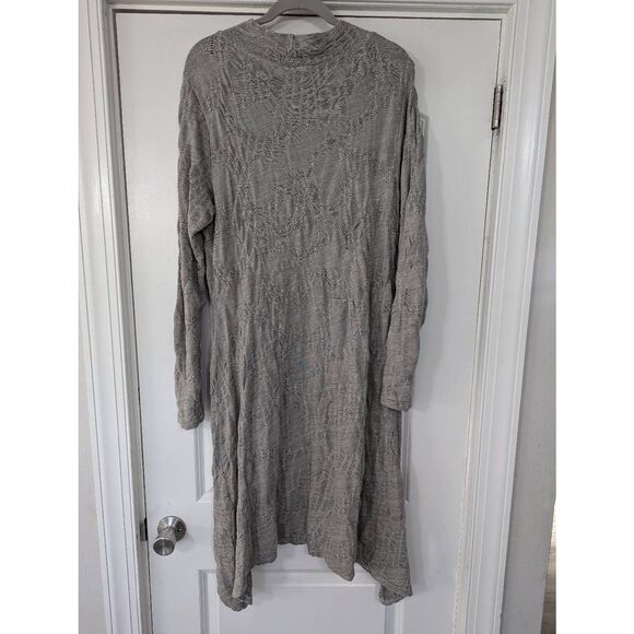 Cut Loose Midi Dress women's size XL gray textured long sleeve lagenlook USA - Picture 7 of 7